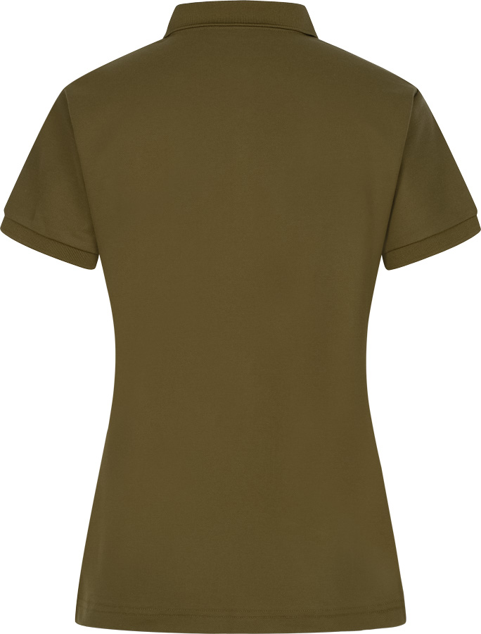 Rückseite vom Blaser Poloshirt 25 in dunkeloliv für Damen in taillierter Passform