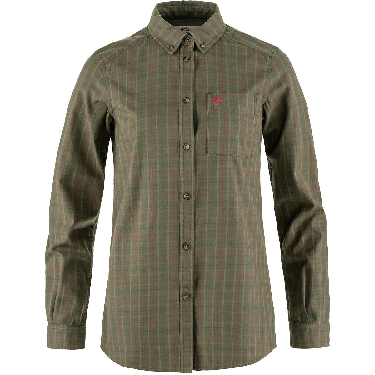 Die Bluse Sörmland Lite Flannel Laurel Green - Light Olive von Fjäll Räven, Frontansicht