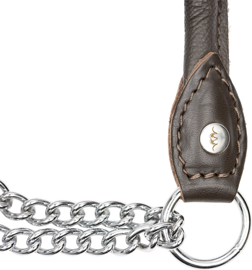 Detailansicht des Stopprings von der Blaser Hundehalsung aus Leder