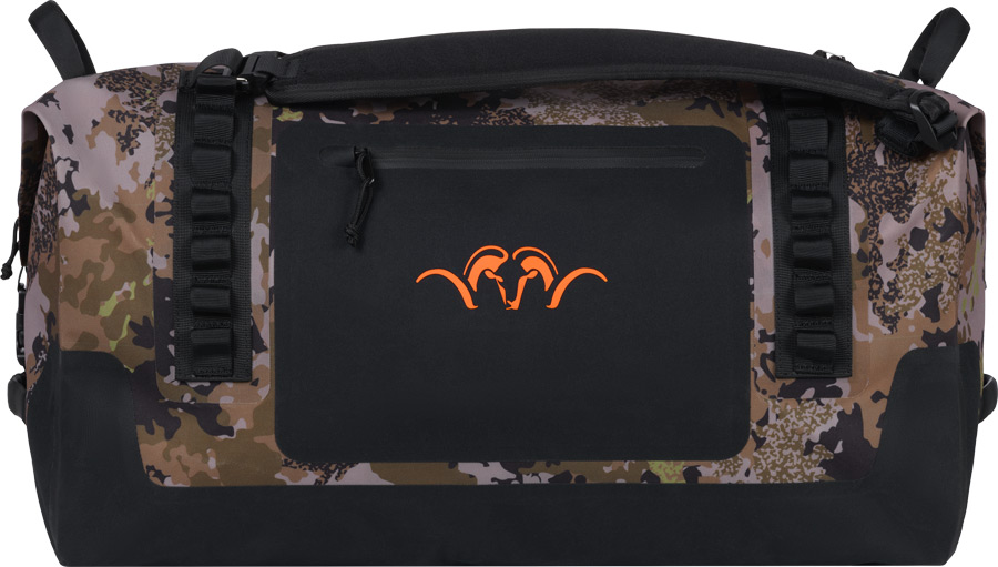Duffle Bag von Blaser in der Größe M mit 60 Liter Stauraum mit HunTec-Camo-Muster und schwarzen Akzenten