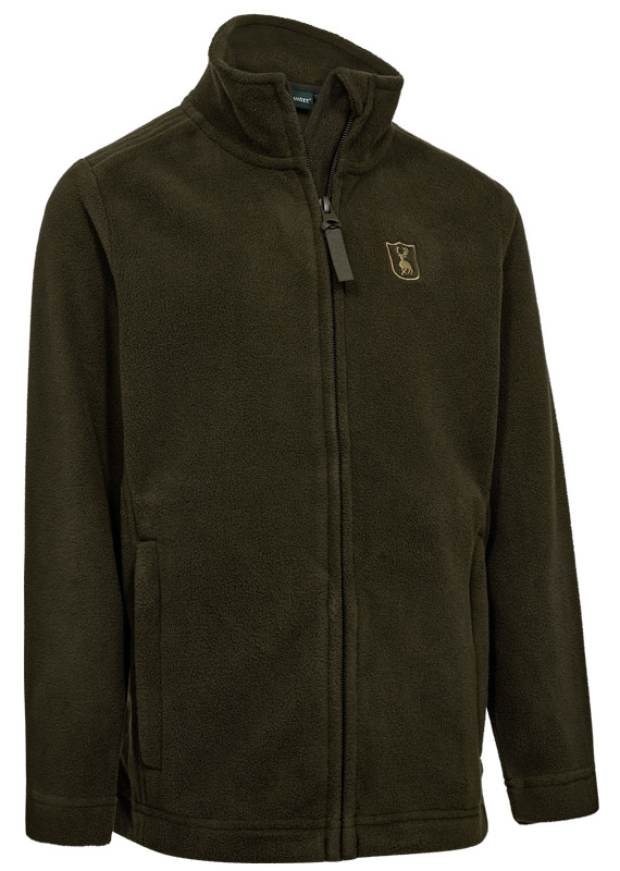 Fleecejacke Atlas Light Youth von Deerhunter, in der Farbe Timber, dunkelbraune Fleecejacke für Kinder und Jugendliche, Vorderseite abgebildet