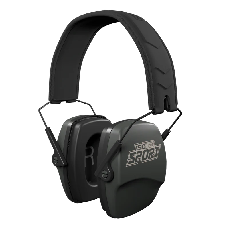 ISOtunes Sport DEFY Slim, Gehoerschutz in gruen/schwarz, Vorderseite