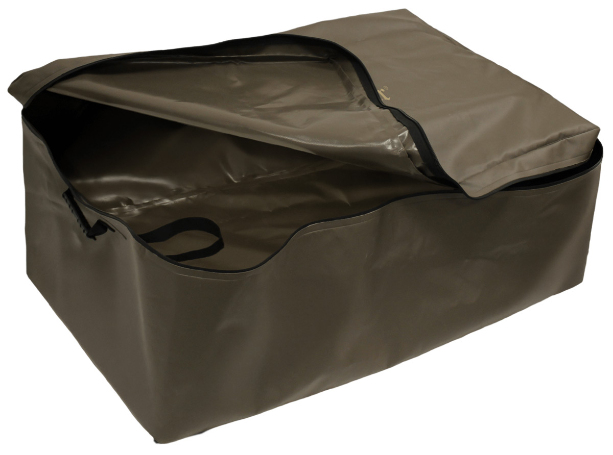 Wildwanne faltbar mit Zip-Top von Deerhunter, in der Farbe Art Green, geöffnet mit umgeklapptem Deckel