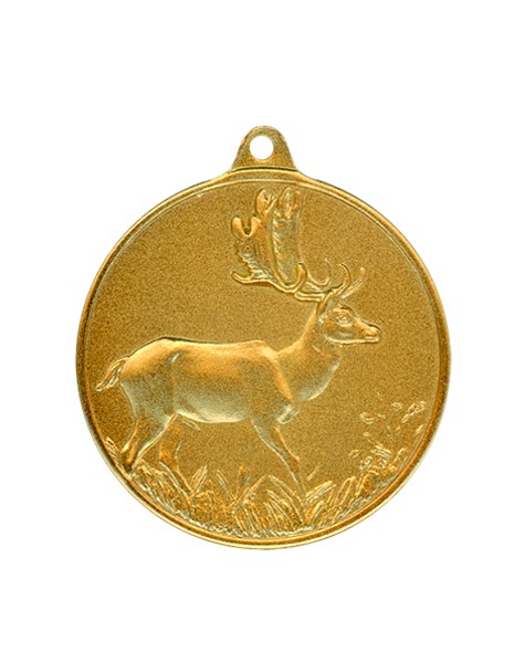 Jagdmedaille Damhirsch 40 mm vergoldet