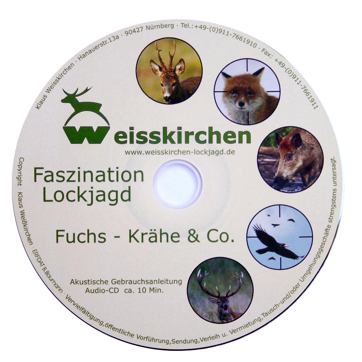 Weisskirschen Rabenkrähenlocker mit akustischer Gebrauchsanleitung, Detail