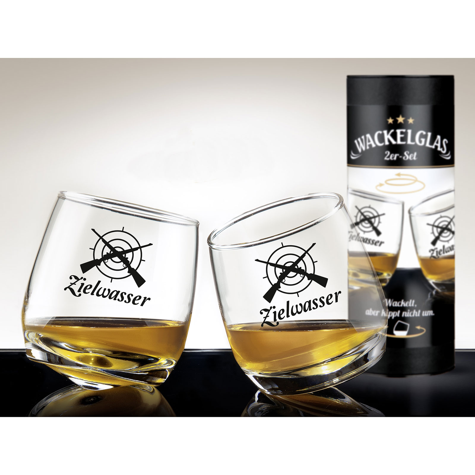 Wackelglas Zielwasser 2er Set / 27 CL