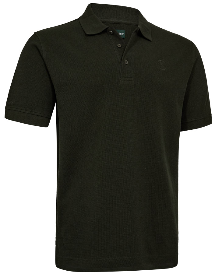Deerhunter Poloshirt Griffin in der Farbe Forest Ember von der Vorderseite