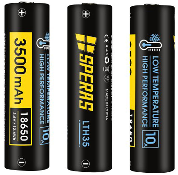 Speras Batterien LTH35 10A 3500mAh, geeignet auch bei niedrigen Temperaturen und Minusgraden