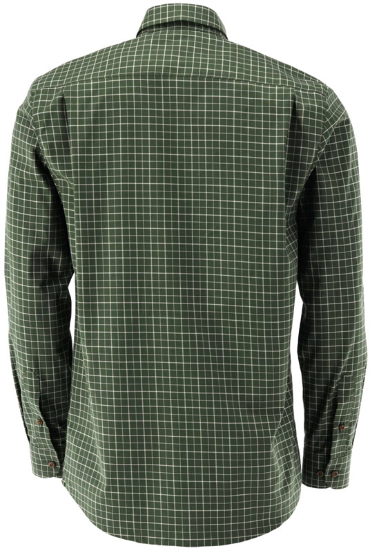 Tom Collins Hemd Button-Down-Kragen, Rückseite des Männer-Hemds, es ist dunkelgrün kariert