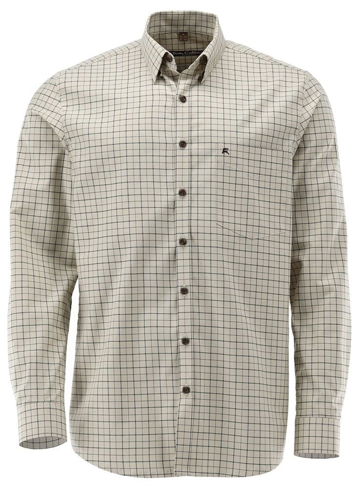 tom collins hemd langarm – vorderseite mit button-down kragen und tasche