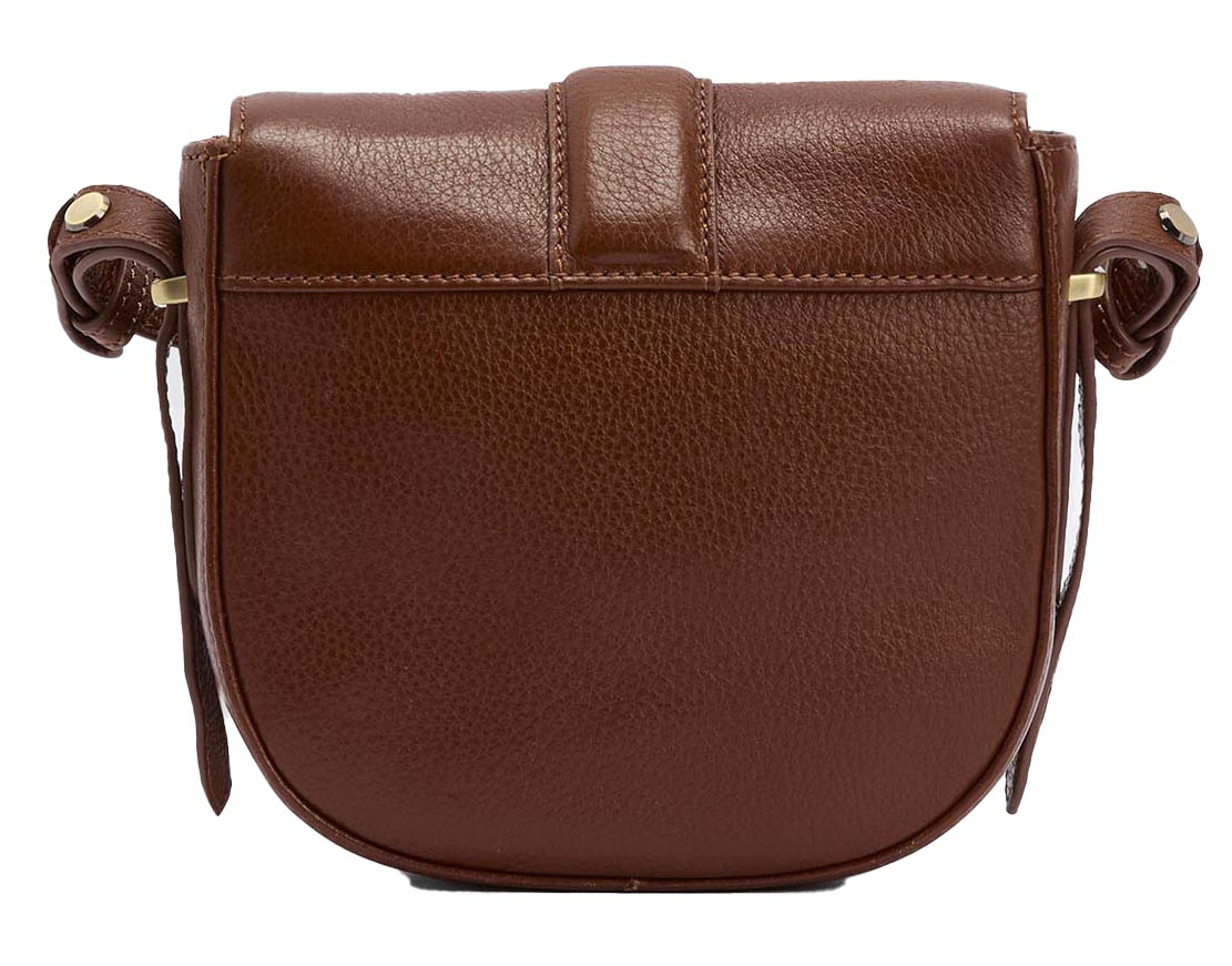  Barbour Ledertasche Elm Crossbody – Rückansicht mit Reißverschlussfach