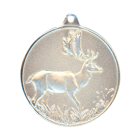 Jagdmedaille Damhirsch 40 mm versilbert