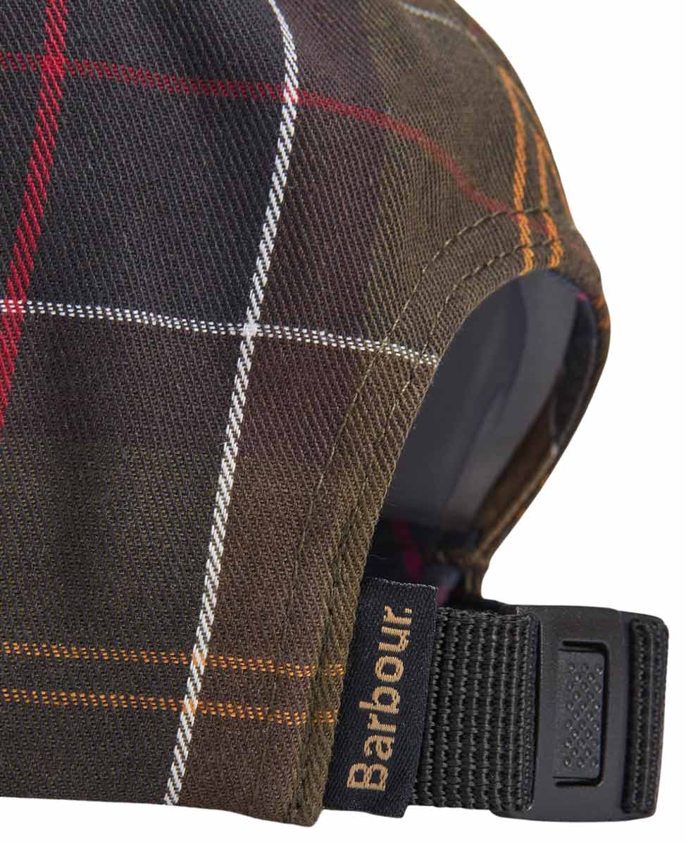 Barbour Cap Telfield Tartan Classic, Detail hinten mit Logo