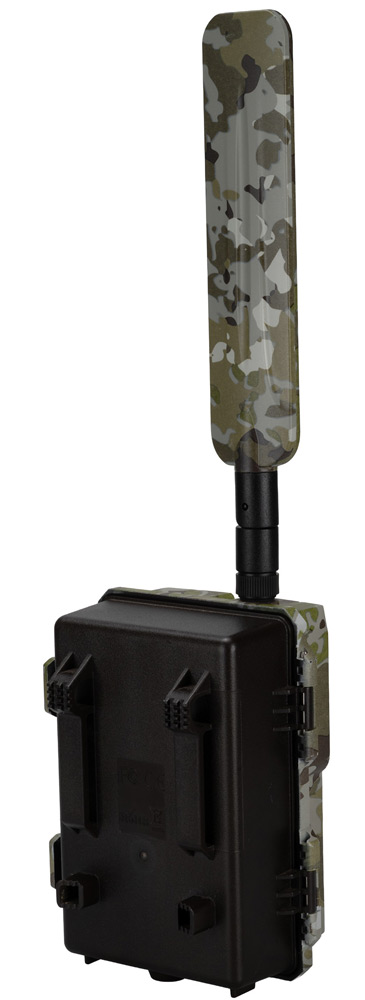 Ansicht der Rückseite der Mini LTE-SIM-Wildkamera Hunter 4G von Modern Hunter der Firma Bresser