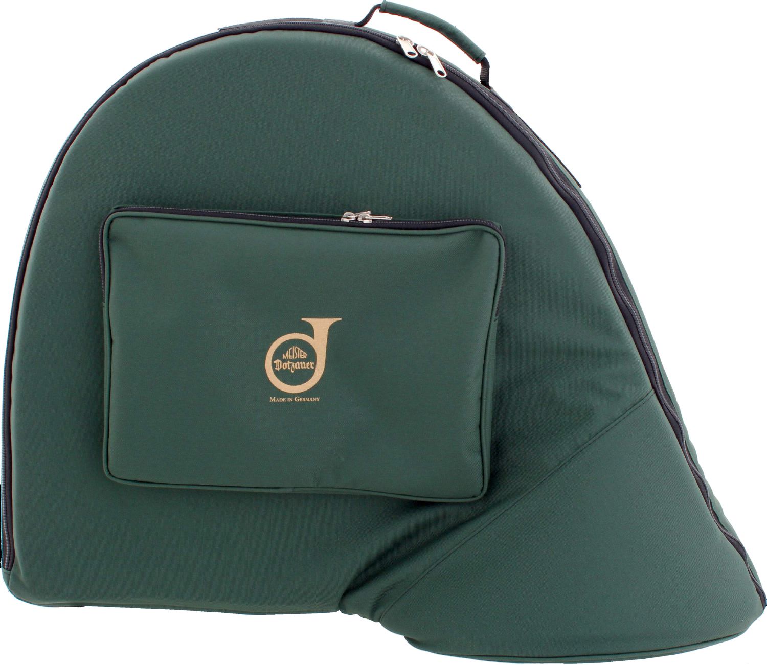 Parforcehorn-Tasche Schaumstoff mit Außentasche Rucksackriemen