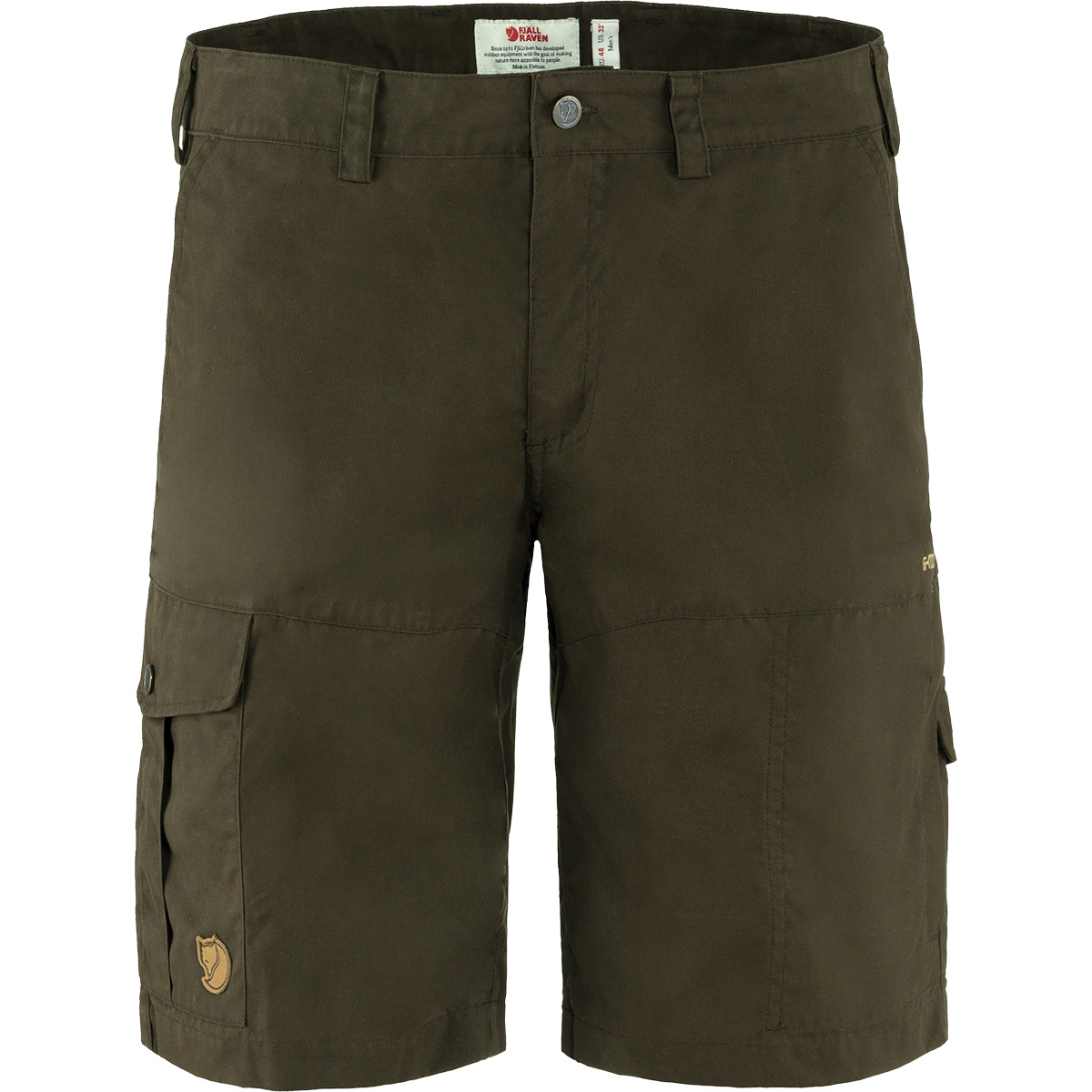 Die Shorts Karl Pro in dunklem Olivgrün von Fjäll Räven, Vorderansicht