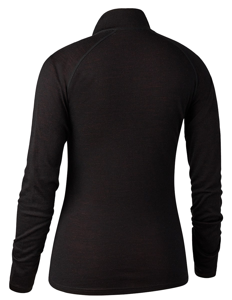 deerhunter unterhemd lady quinn merino black oak – rückansicht mit sportlicher passform für jagd und outdoor