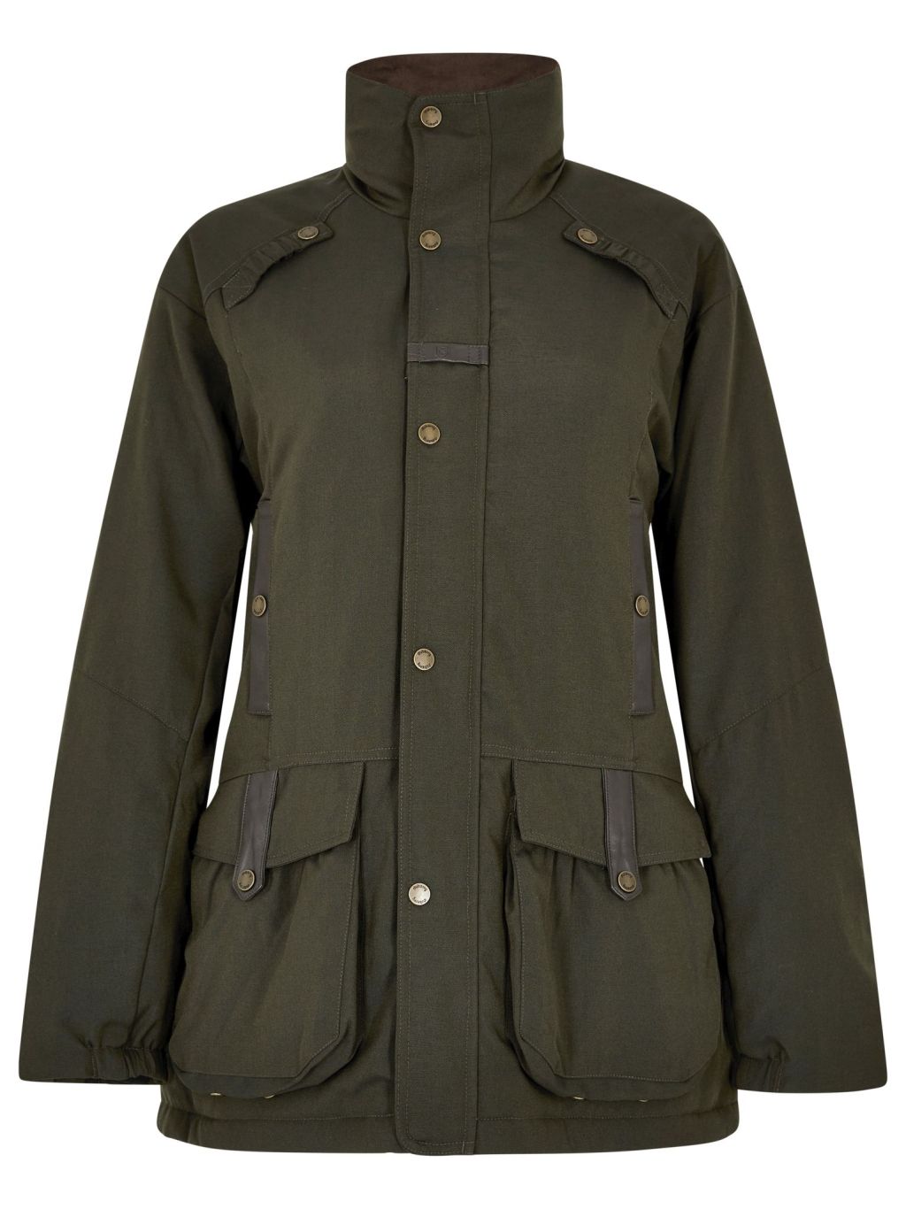 Die Jacke Sherwood GoreTex in Olivegrün von Dubarry, geschlossener Kragen