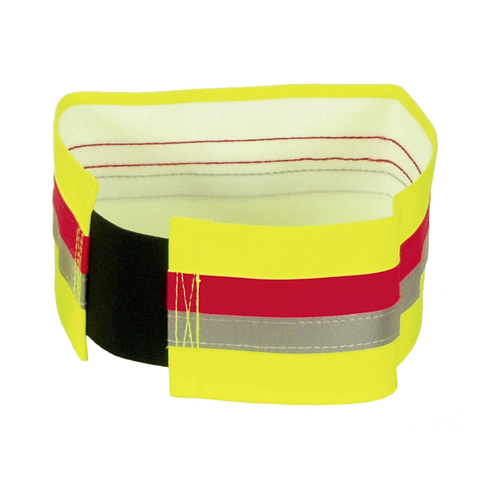 ZanTex Hundesignalband Silber/Rot/Neo Gummizug 55 cm lang, Vorderseite