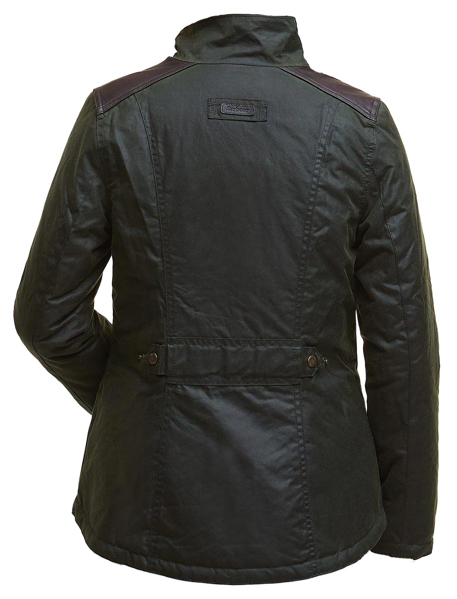 Barbour Wachsjacke Fern - Rückseite mit verlängertem Saum für besseren Wetterschutz