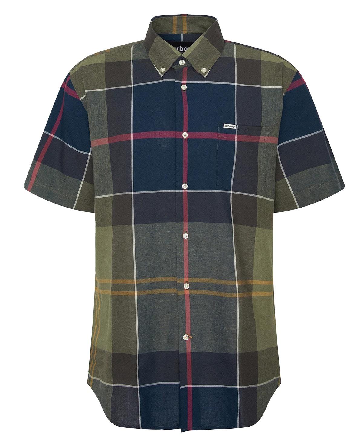 Barbour Kurzarmhemd Dougles mit Button-Down-Kragen und Brusttasche, Vorderseite