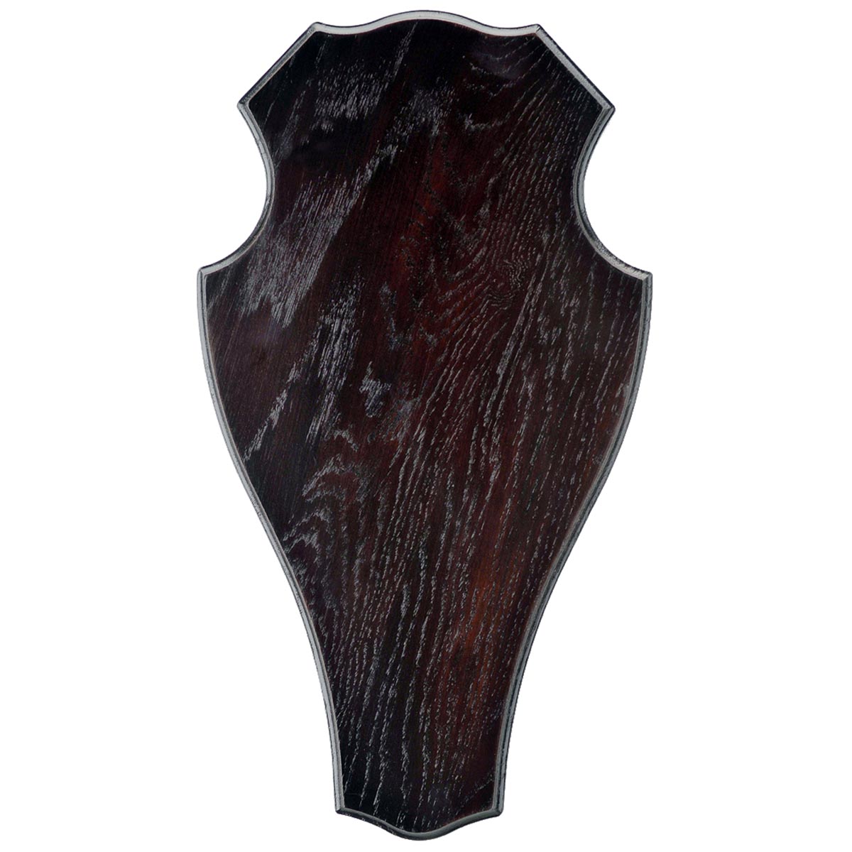 Geweihbrett 52x26cm Eiche - Dunkel - Rund