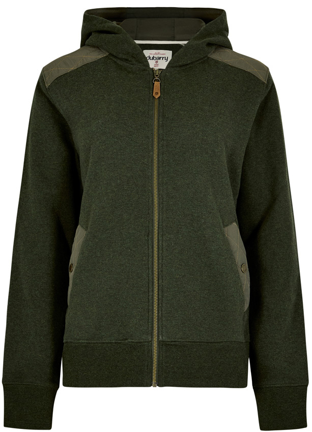 Dubarry Fleecejacke Bambrick in der Farbe Oliv mit Reißverschluss und Kaputze